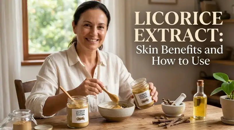 Licorice Extract: Cov txiaj ntsig ntawm daim tawv nqaij thiab yuav siv li cas